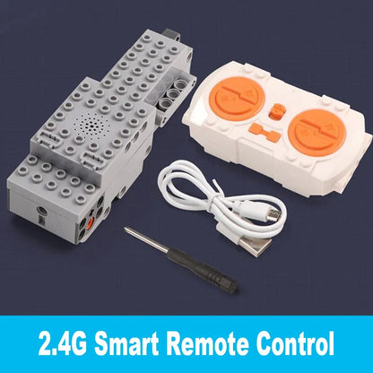 MOC Bluetooth Remote Control Set with Rechargeable Battery Box & App-Programmable Speed Control Building Blocks Motors