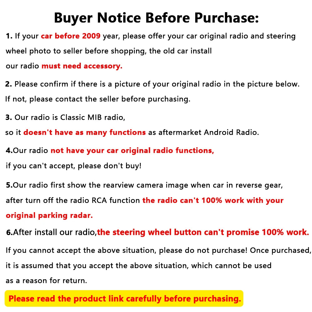 NONAME RCD330 Plus Carplay Car Radio Android Auto MIB Navigator Player 6RF035187F for VW Tiguan Golf 5 6 MK5 MK6 Passat Polo