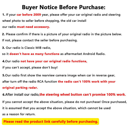 NONAME RCD330 Plus Carplay Car Radio Android Auto MIB Navigator Player 6RF035187F for VW Tiguan Golf 5 6 MK5 MK6 Passat Polo