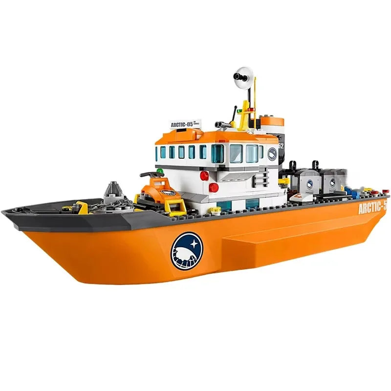 Compatible Brick Sets City Series Building Blocks 60062 Arctic Exploration Icebreaker Ship Large Model Children's Gift Toys