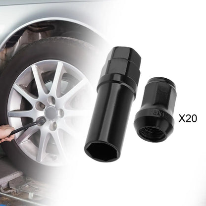 Wheel Lug Nuts Replacement Set M12 Cold Forged Carbon Steel Socket Key for Automotive Tire Maintenance