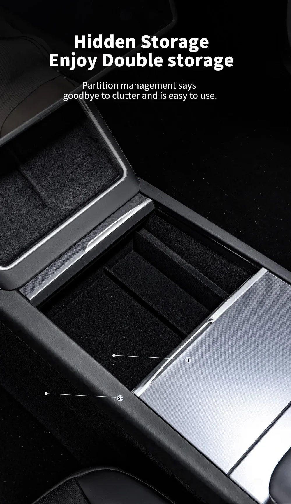 For Tesla Model 3/Y/YL Highland Juniper 2026 Center Armrest Hidden Storage Box Cup Holder Console Organizer Box Accessories