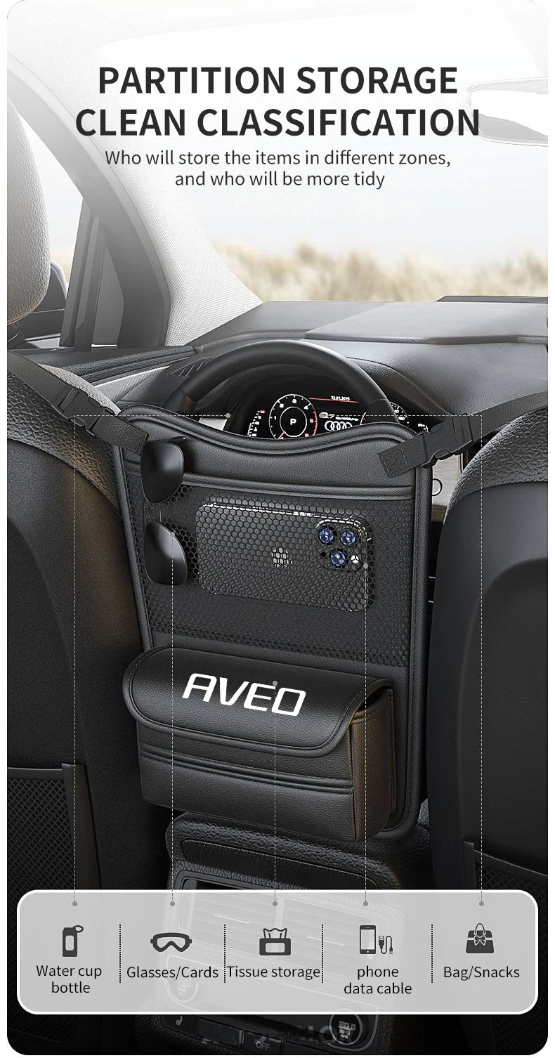 Car Organizer For Chevrolet Aveo Seat Storage Box Car Hanging Storage Bag Tissue Box Car Stowing Tidying Storage Pocket