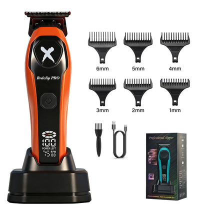 BRDCLIP Professional 7500RPM Barber Hair Clipper Set DLC Blade Base Charger 2-Speed Hair Trimmer Salon Use for Men Shaver