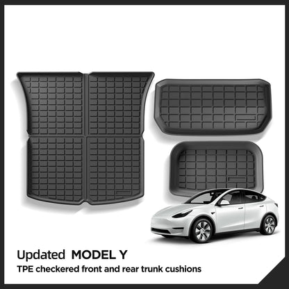 For Tesla Model Y Trunk Mat TPE Front And Rear Trunk Mats Car Interior Accessories Protective Pad ModelY 2024