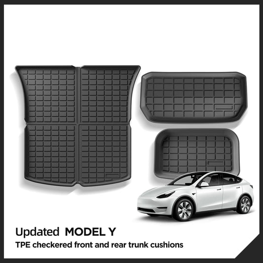For Tesla Model Y Trunk Mat TPE Front And Rear Trunk Mats Car Interior Accessories Protective Pad ModelY 2024