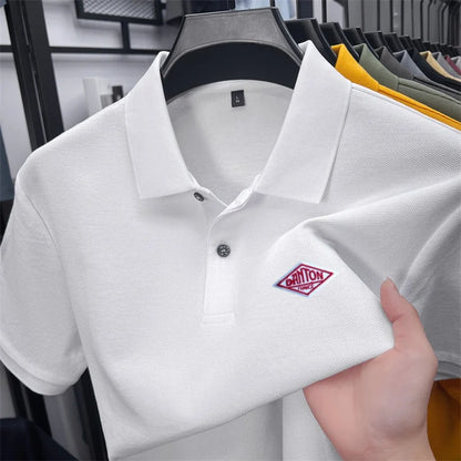 Men's 100% Cotton Polo Shirt -2026 Summer Fashion Casual Short Sleeve, Breathable Lapel Tee，27 Colors, Ideal for Golf and Sports