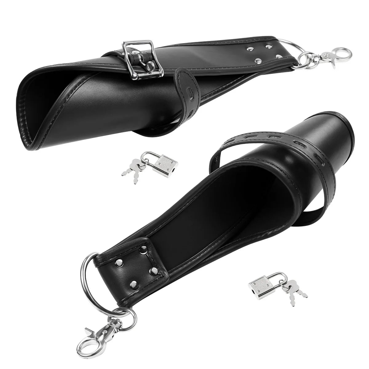 Sex Bondage Strap With Locker Adult Games Cuffs Restraint Hanging Handcuffs Leather Ankle Wrist Suspension Erotic Sex Toys