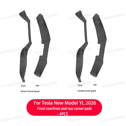 For Tesla NEW ModelYL2026 Leather Front Rear Door Sill Protector Threshold Strip Anti-kick Guard Panel Waterproof Pad Accessorie