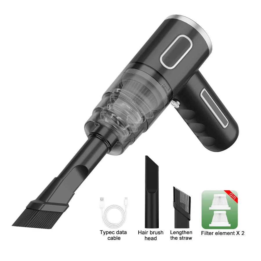 Mini Lightweight Wireless Car Vacuum Cleaner Portable Rechargeable Cleaning Tool Efficient Dust Removal Low Noise Design Practical Gadget For Travel Use Car Care And Daily Household Sanitation Maintenance Cleaning Work