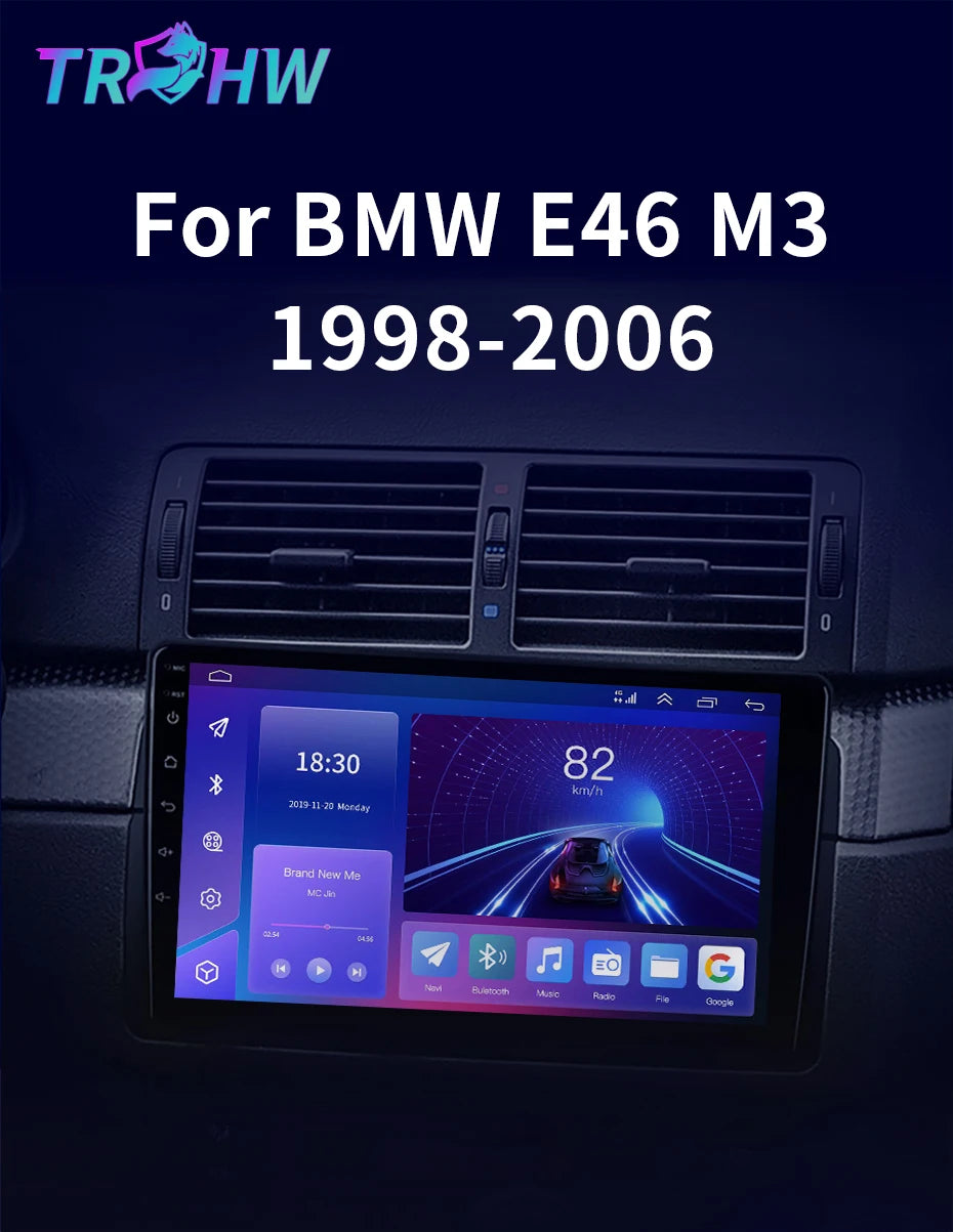 Android 16 Carplay Auto For BMW E46 M3 1998-2006 Car Radio Multimedia Video Player 2Din 4G+WIFI GPS Navigation Head Unit Stereo