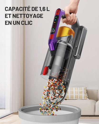 VAKERR S17 Pro 550W/55KPA Cordless Vacuum Cleaner, 60Mins  Self-Standing Vacuum Cleaners for Home, Anti-Tangle Stick Vacuum