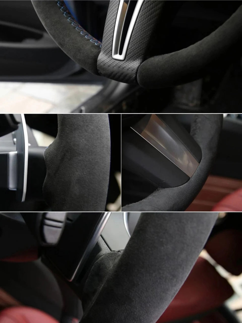 Hand Sewing Soft Suede Car Steering Wheel Cover For Seat Ibiza(6J)(FR/CUPRA) 2015 Mii FR Leather Original Steering Wheel Braid
