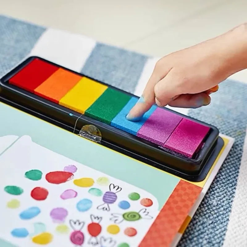 Children Fingerprinting Books with Rubber Stamps Ink Pad kids Activities Doodling Book Animal Garden Kindergarten DIY Craft Toy