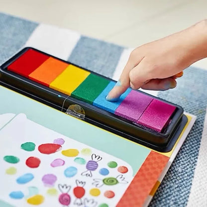 Children Fingerprinting Books with Rubber Stamps Ink Pad kids Activities Doodling Book Animal Garden Kindergarten DIY Craft Toy