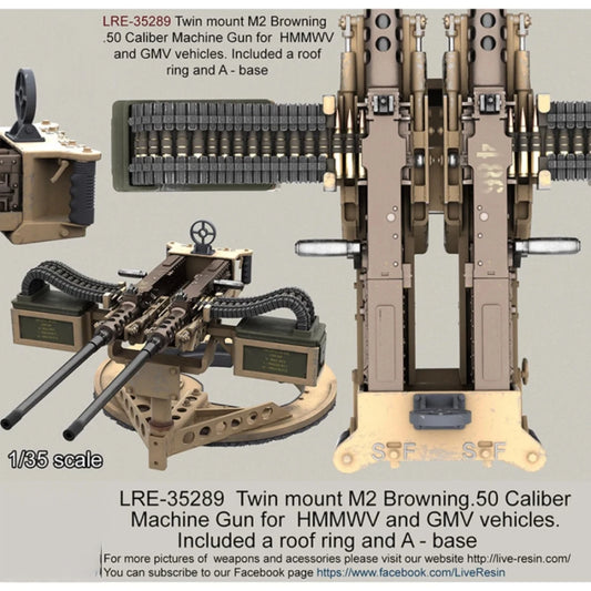 1/35 resin unpainted model kit, military theme, twin M2 Browning.50 caliber machine gun unassembled and unpainted GK