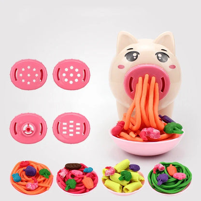 Kids Colored Clay Noodle Machine DIY Play Dough Tools Ice Cream Plasticine Mold Kits Puzzle Toys for Boys Girls Birthday Gift
