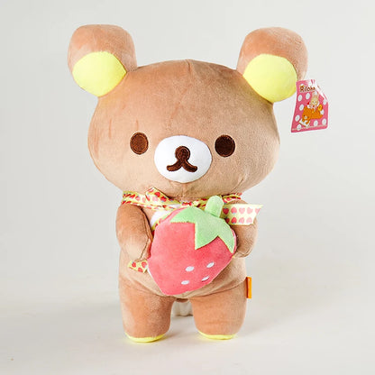 White Strawberry Rilakkuma Plush collection Teddy Bear Peluche Anime Bear Kuma Plushies Stuffed Doll Kawaii Room Decor Girl Gift
