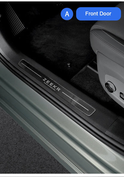 For Zeekr 001 2024 2025，Leather Car Door Anti-kick Pad Front Rear Door Protective Pad Threshold Bar Car Modification Accessories