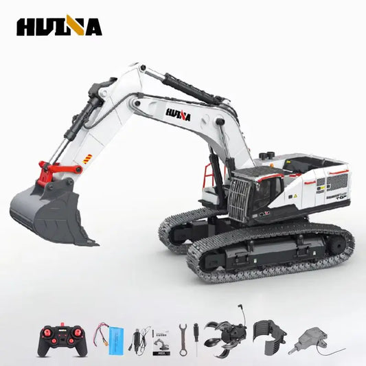 Huina 1594 Full Metal Remote Control 1592 Excavator 1/14 Electric Heavy Duty  22 Channels Rc Excavator For Children Toys Model