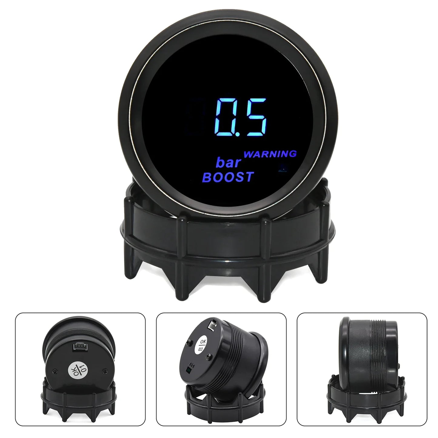 AD Digital Turbo Boost Gauge BAR PSI 52mm Car Water Temp Meter Oil Temp Oil Pressure Gauge Voltmeter Tachometer EGT Gauge Holder