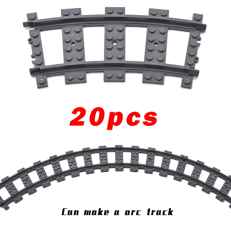 MOC City Bricks Train Flexible Construction Parts Railway Curve Track R104 Building Blocks Model Accessories Compatible 53401