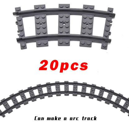 MOC City Bricks Train Flexible Construction Parts Railway Curve Track R104 Building Blocks Model Accessories Compatible 53401