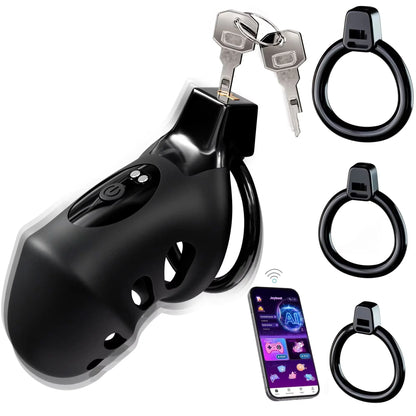 SENSIVO APP Control Vibrating Chastity Cage Cock Cage Devices with 10 Vibrations Penis Bondage Lock BDSM Adult Sex Toys for Men