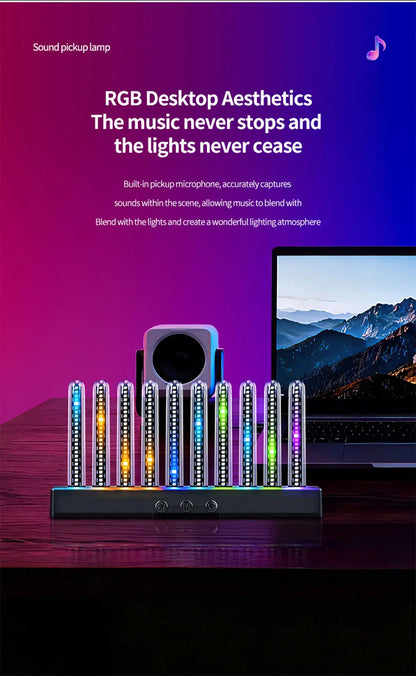 Sound Control Pickup Light Dynamic Gradient RGB Ambient Light Universal Car Air Vent Dashboard Ornament LED Interior Decor Light