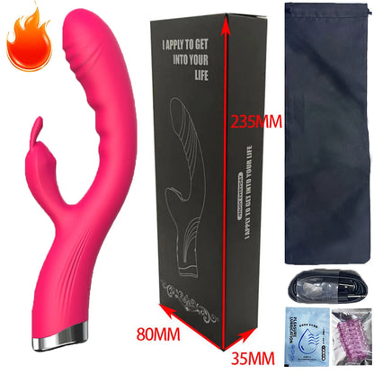 Rabbit Vibrator for Women USB Rechargeable G Spot Dildo Vibrator Clitoris Stimulator Dual Stimulation Female Masturbator SexToy