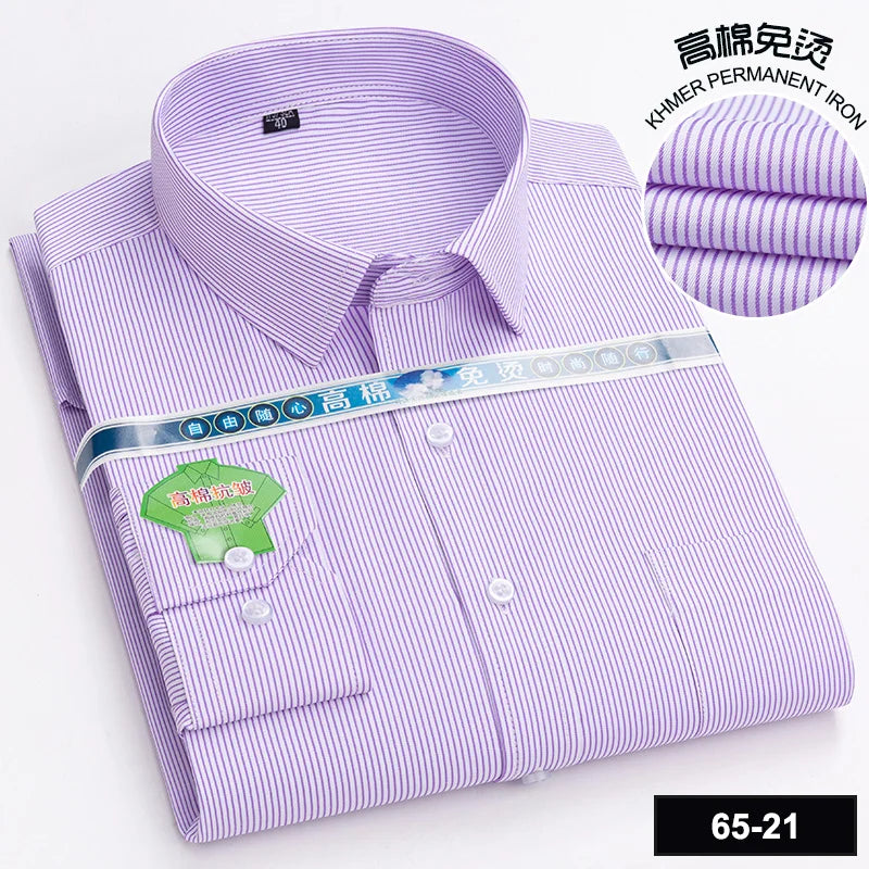 Men's Long Sleeve Casual Shirts Fashion Print Cotton Standard Fit Button Pocket Soft Shirts For Man Office Business Dress New