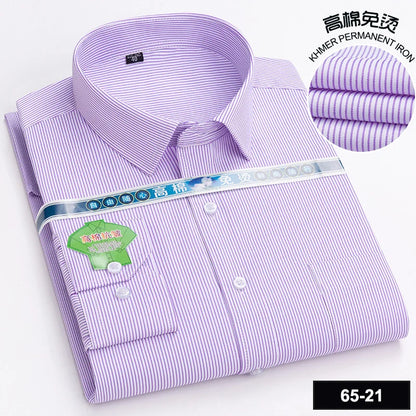 Men's Long Sleeve Casual Shirts Fashion Print Cotton Standard Fit Button Pocket Soft Shirts For Man Office Business Dress New