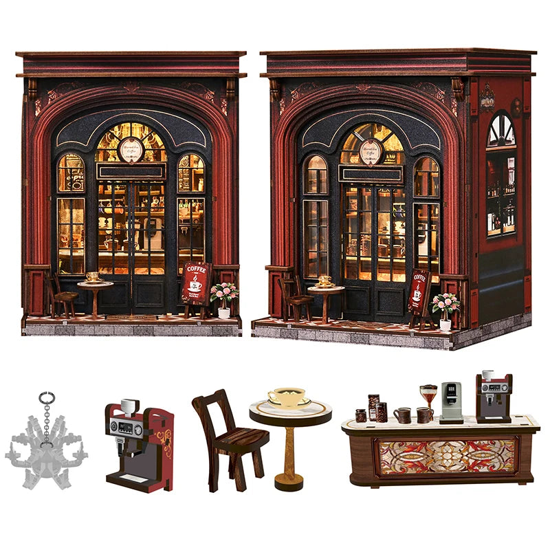 DIY Wooden Handmade Book Nook Dollhouses Building Kits 3D Puzzles Wooden Doll Houses Desk Home Decor Toys For Adult Gifts
