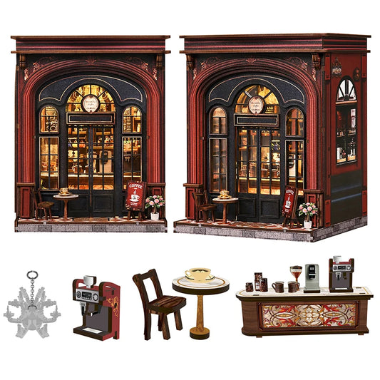 DIY Wooden Handmade Book Nook Dollhouses Building Kits 3D Puzzles Wooden Doll Houses Desk Home Decor Toys For Adult Gifts