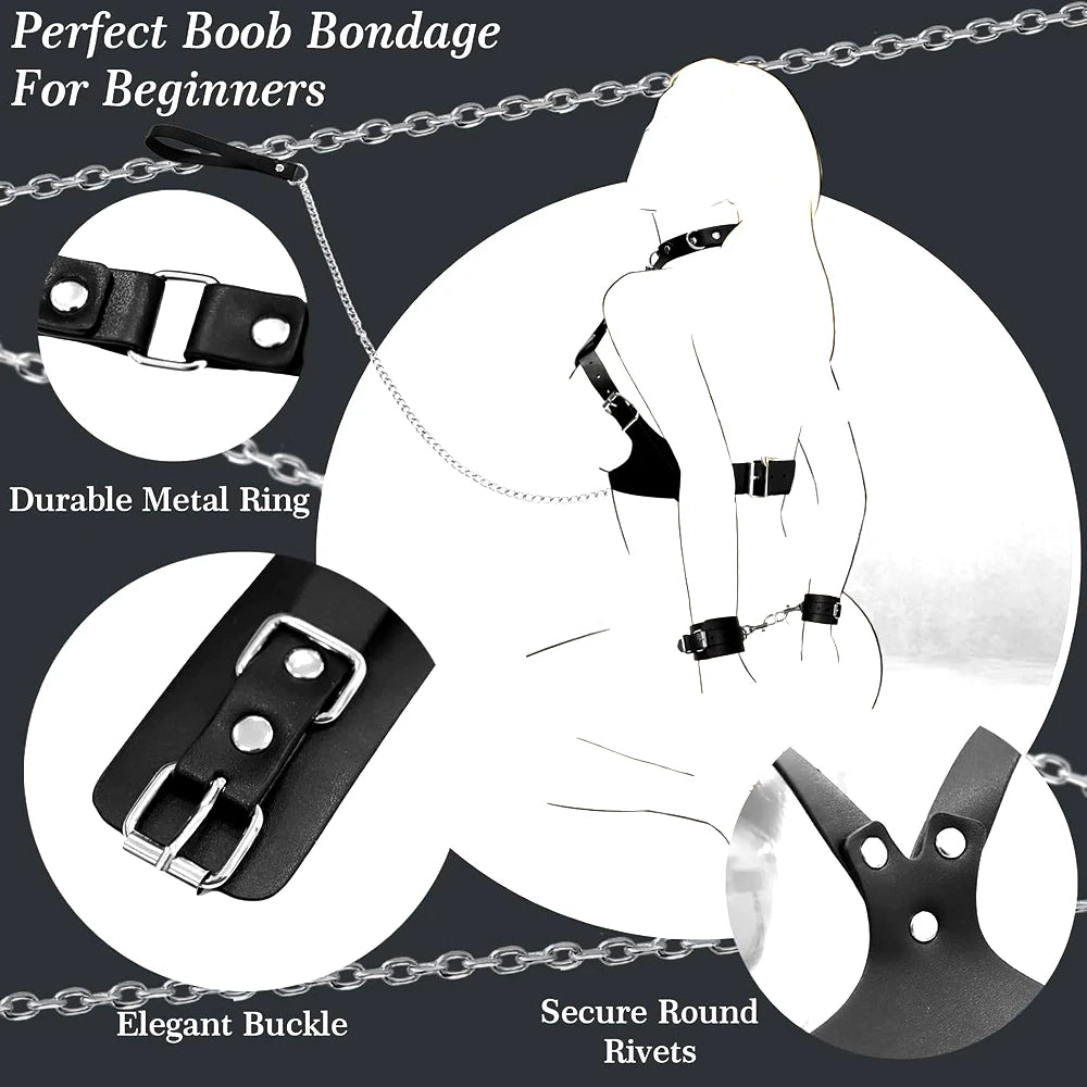 BDSM Pussy Handcuffs Sex Toys Games for Couples Slave Harness Cuffs Bondage Straps Erotic Obedience Turn Female Sex Kits