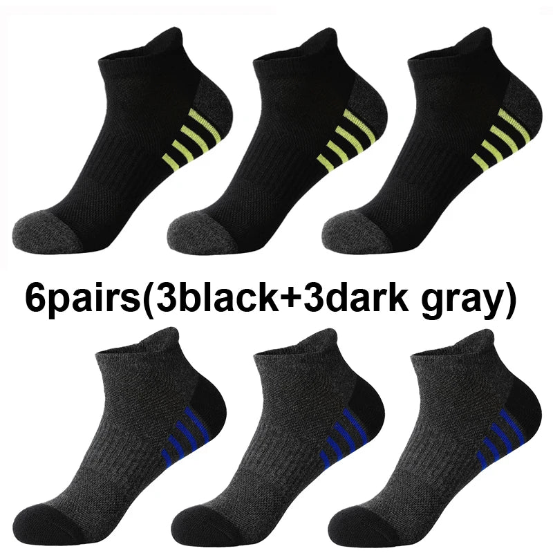 12Pairs Men's plus Size Sports Socks EU39-46 Breathable Comfortable Black White Leisure Outdoor Short Socks for Men