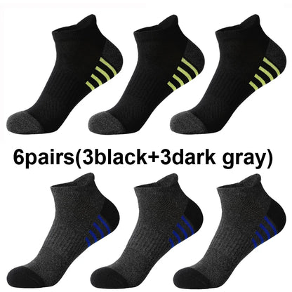 12Pairs Men's plus Size Sports Socks EU39-46 Breathable Comfortable Black White Leisure Outdoor Short Socks for Men