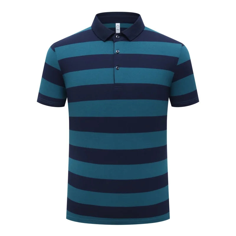 New Summer Men Classic Striped Polo Mens Cotton Short-Sleeved Fashion Business Casual Hot Polo Shirt Male Dropshipping LZLLTT