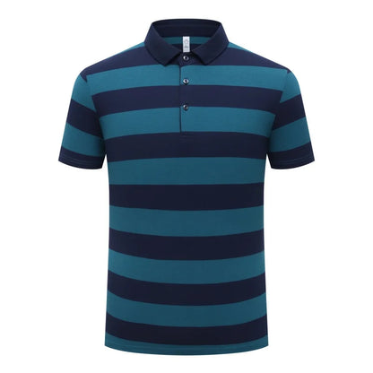 New Summer Men Classic Striped Polo Mens Cotton Short-Sleeved Fashion Business Casual Hot Polo Shirt Male Dropshipping LZLLTT