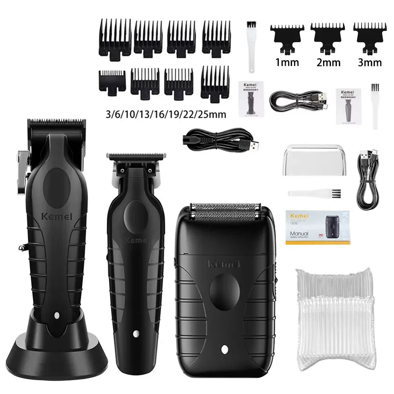 New Kemei Original Hair Clipper Kit KM-2296 KM-2299 KM-T95 Rechargeable Electric Hair Trimmer Barber Professional Shaver For Men