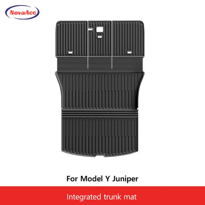 For Tesla Model Y Juniper 2025 2026 Trunk Mat TPE Waterproof Anti-Slip Anti-Scratch Integrated Cargo Liner Car Backrest Pad
