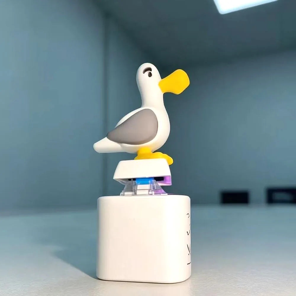 New Mine Bird Voice Keys Luminous Electronic Pendant Keyboard Decompression Sound Little Seagull Creative Keychain USB Model