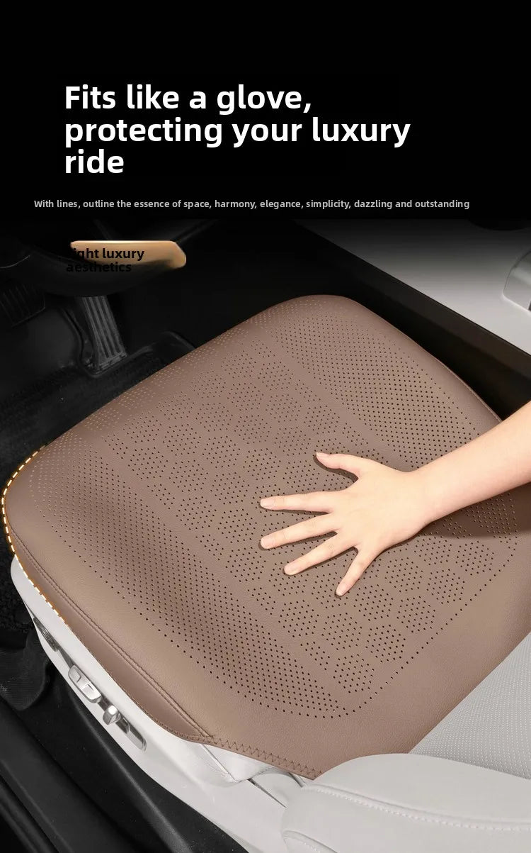 High Quality Nappa Leather Universal Car Seat Full Cover Breathable Luxury SUV Car Protection Perforated Leather Seat Full Cover