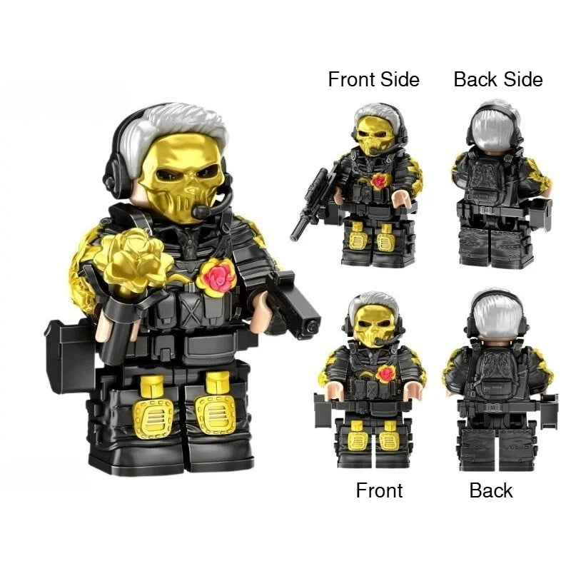 Military Building Block figures, Dragon Operation Red Wolf Special Agent Soldier Model, DIY Assembly Bricks Toy for Collection