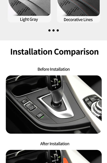 For BMW F30 F34 F36 Gear Shift Control Panel Trim Frame Decorative Sticker Made of Alcantara Car Interior Tuning Accessories