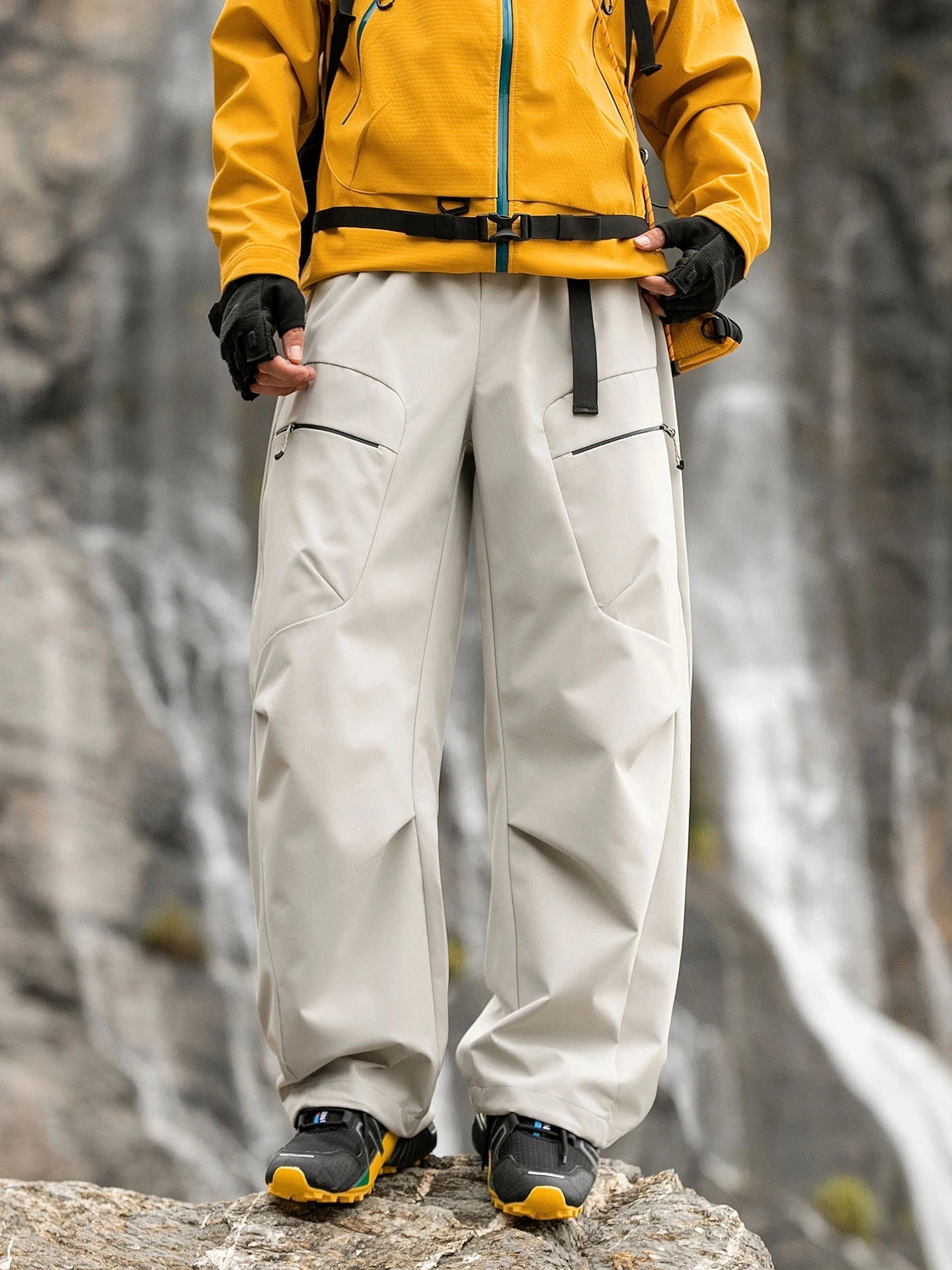 Detachable Inner  Three-in-One down Snow Pants Thick Warm Youth Casual Straight Leg Trousers Unisex Lunar New Year Red