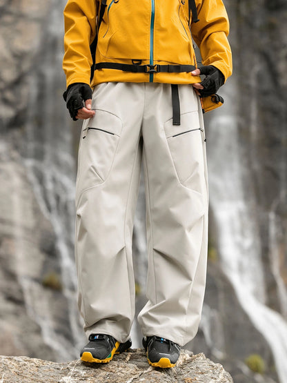 Detachable Inner  Three-in-One down Snow Pants Thick Warm Youth Casual Straight Leg Trousers Unisex Lunar New Year Red