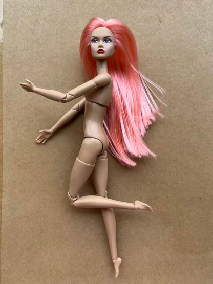 Poppy Good Makeup Head With Beige Yoga Slim Doll Body 1/6 Doll Figures Collective Toys Colorful Hair Doll Heads
