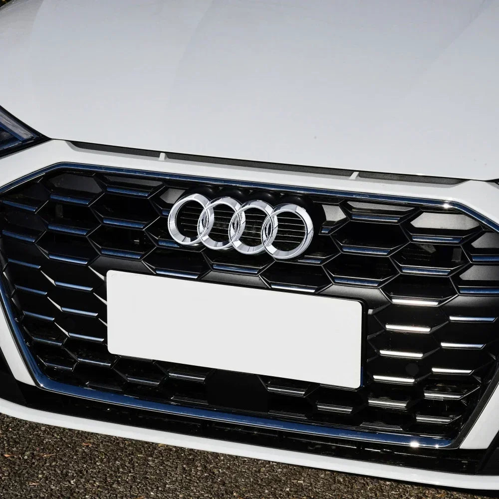 Black Silver ABS 4 Ring Car Hood Bonnet Front Grill Trunk Rear Emblem Logo Badge Sticker For Audi A3 A4 A5 A6 A7 TT Q2 Q3 Q5 Q8