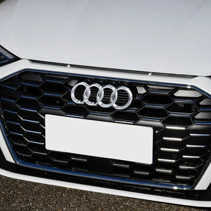 Black Silver ABS 4 Ring Car Hood Bonnet Front Grill Trunk Rear Emblem Logo Badge Sticker For Audi A3 A4 A5 A6 A7 TT Q2 Q3 Q5 Q8